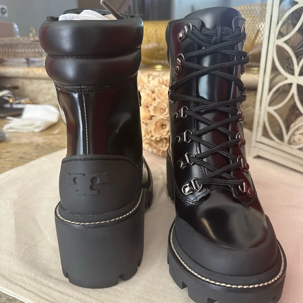 New Tory Burch leather lug solo hiker boots